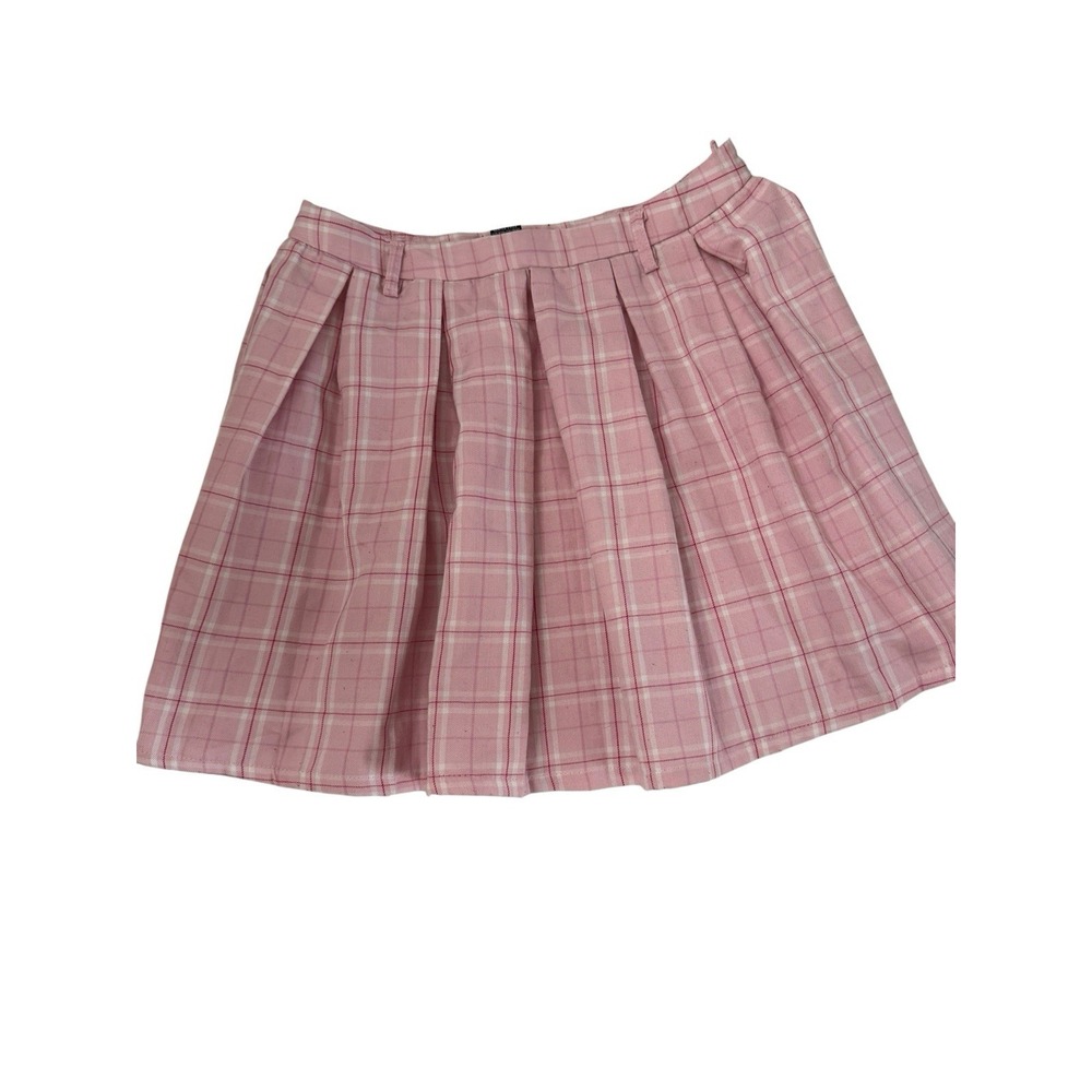 Hot Topic Pink Plaid Pleated School Girl Academia Grunge Goth Emo Skirt SZ M